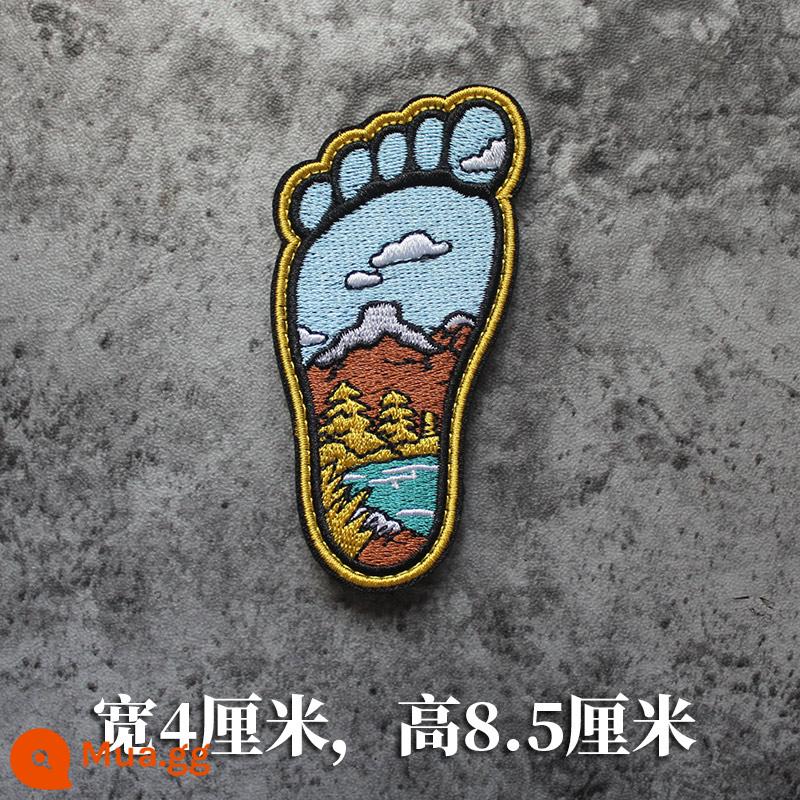 Thêu Velcro Scenic Morale Patch Phiêu lưu ngoài trời Cắm trại Traveller Keo Armband Morale Patch - bàn chân