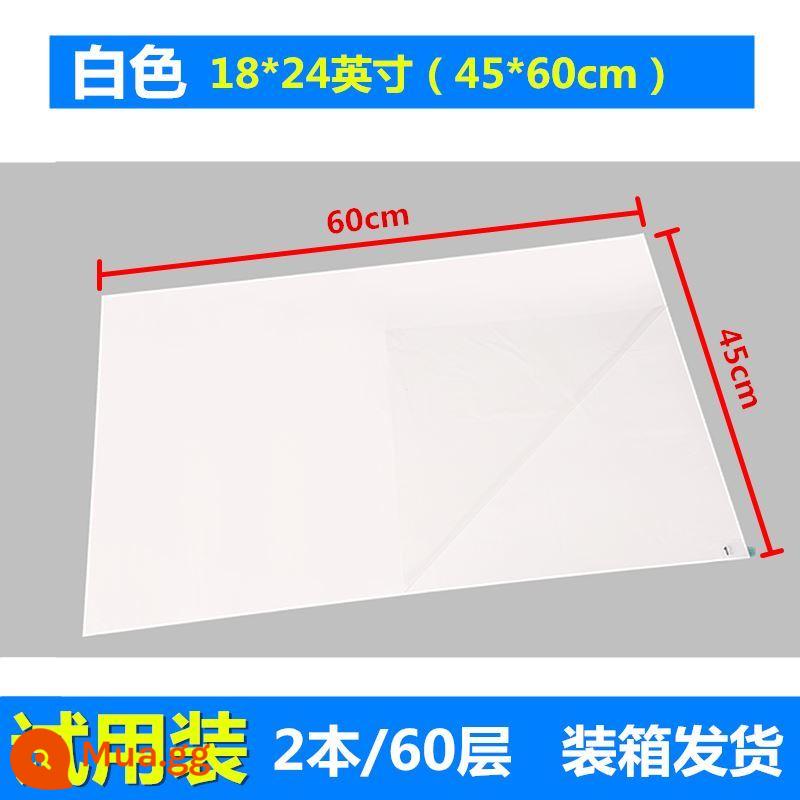 Văn phòng bụi dùng một lần độ nhớt cao keo dán sàn xé được đế dính bụi sàn dán không khí phòng tắm dính giấy dán - Gói dùng thử (màu trắng 45*60cm) 2 cuốn/60 tờ