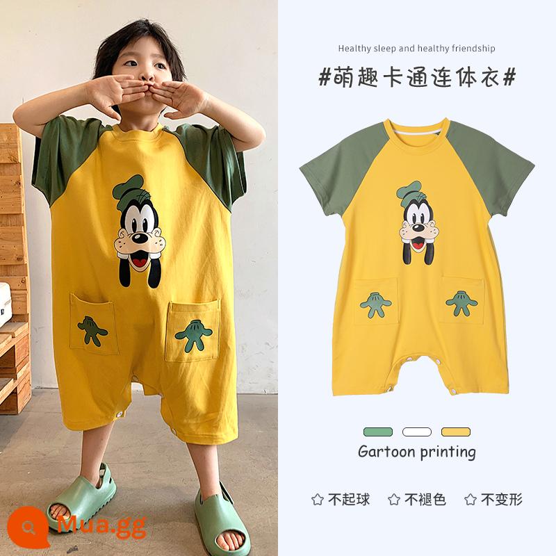 Bộ đồ ngủ trẻ em cotton nguyên chất chống đá chăn jumpsuit bé trai mùa hè mới cho bé điều hòa không khí quần áo thoáng khí nam kho báu quần áo gia đình - J195