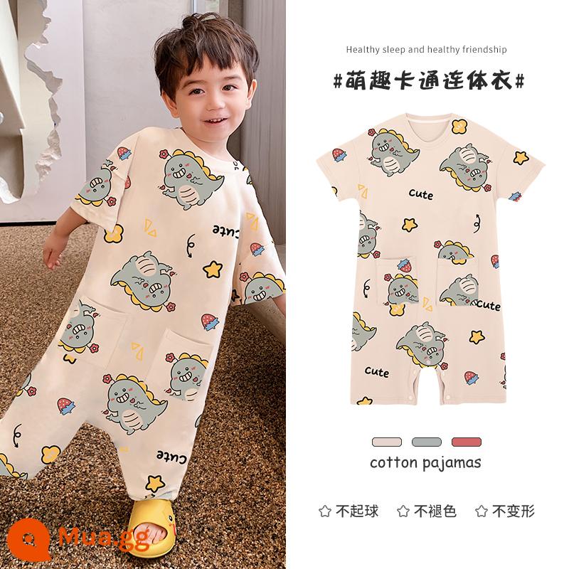 Bộ đồ ngủ trẻ em cotton nguyên chất chống đá chăn jumpsuit bé trai mùa hè mới cho bé điều hòa không khí quần áo thoáng khí nam kho báu quần áo gia đình - J610