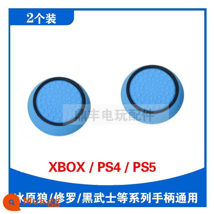 PS3PS4XBOX360/MỘT tay cầm móng vuốt mèo nắp chuyển đổi pro nắp đính đá bảo vệ nắp đính đá silicone - 2 vòng tròn màu đen trên nền xanh