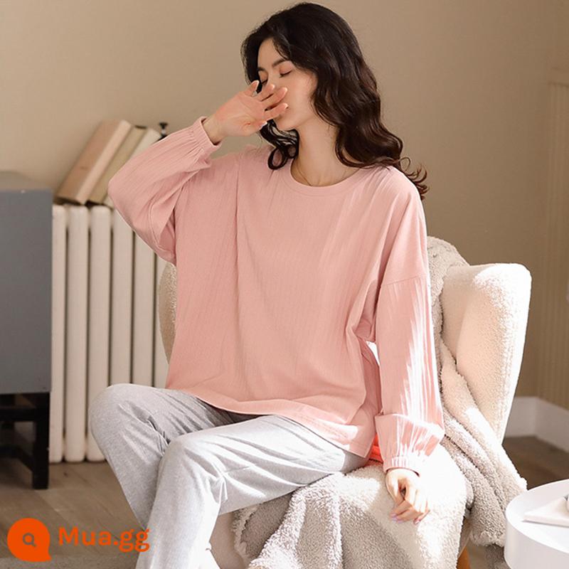 Bộ đồ ngủ nữ cotton dài tay phong cách xuân thu có thể mặc ra ngoài 2021 bộ đồ ở nhà mùa thu mới có thể mặc đi chơi mùa hè - 20755