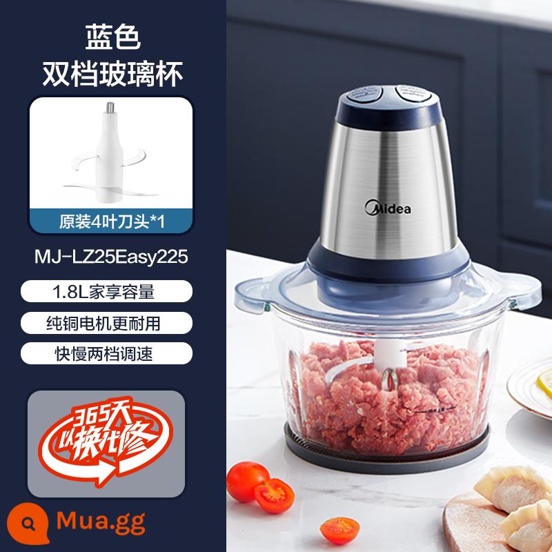 [Khuyến nghị] Máy xay thịt Midea Điện gia dụng Máy trộn đa chức năng hoàn toàn tự động Máy xay rau nhỏ Máy thực phẩm không ghim - Bánh răng kép* mẫu kính [1 cặp đầu cắt* nâng cấp sức mạnh]