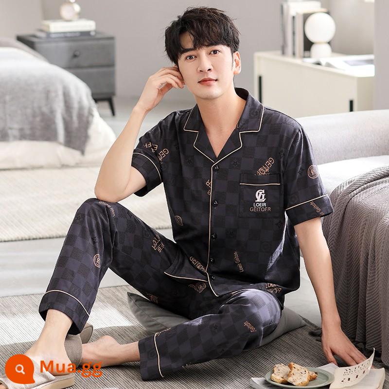 Bộ đồ ngủ nam cotton mùa hè quần ngắn tay nam cotton mỏng phần mùa hè cỡ lớn nửa tay nam phục vụ tại nhà phù hợp với - Chương 2144: Yahei