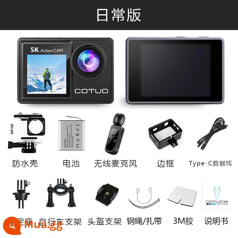 Chitu 5K Camera Thể Thao Lái Xe Máy Đầu Ghi Chống Rung Mũ Bảo Hiểm Đi Câu Cá Chống Nước Ngón Tay Cái Camera - phiên bản hàng ngày