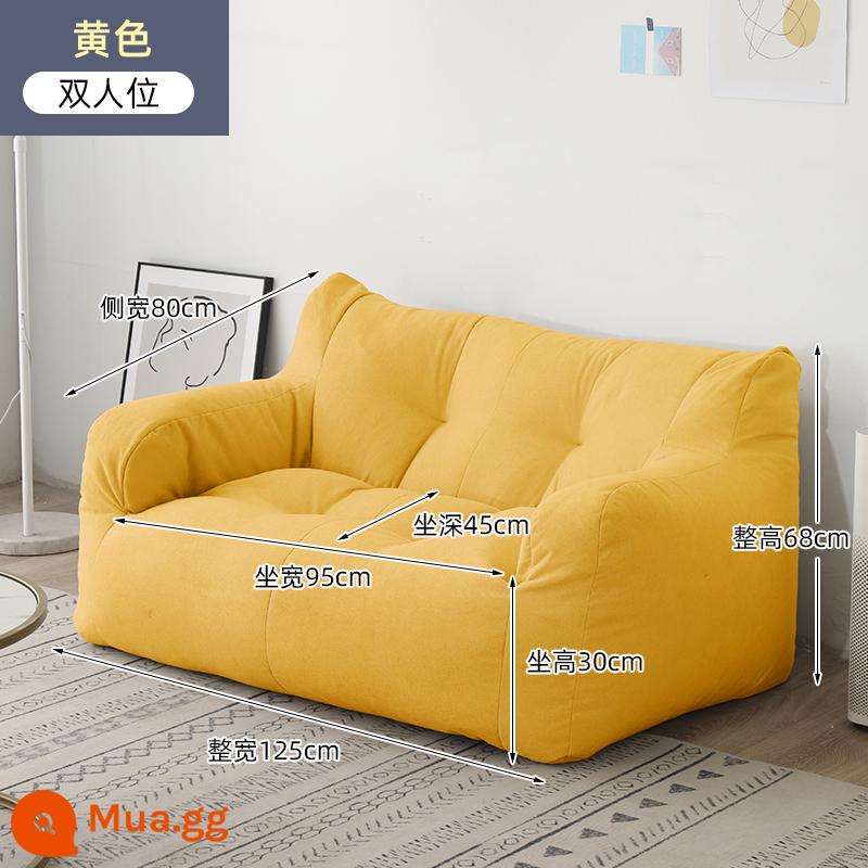 Sofa lười chiếu tatami đơn đôi lưới đỏ ins phong cách cho thuê nhà phòng ban công nằm sàn phòng ngủ sofa nhỏ - Vàng [Mẫu lớn gấp đôi]