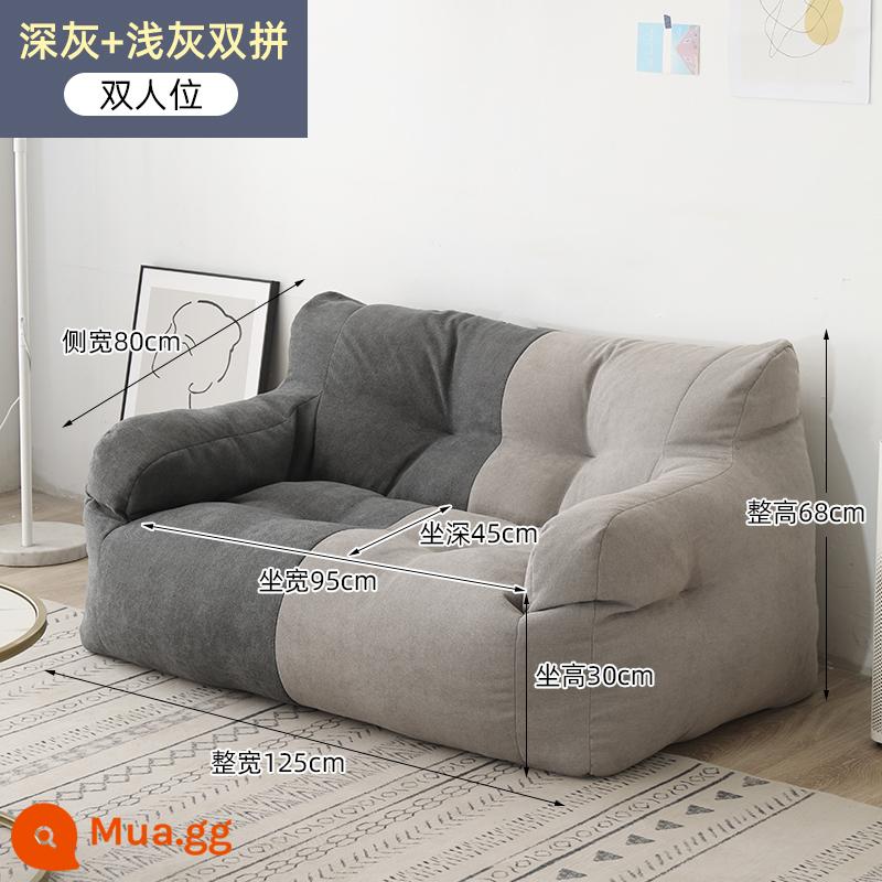 Sofa lười chiếu tatami đơn đôi lưới đỏ ins phong cách cho thuê nhà phòng ban công nằm sàn phòng ngủ sofa nhỏ - Xám đậm và xám nhạt [model cực lớn gấp đôi]