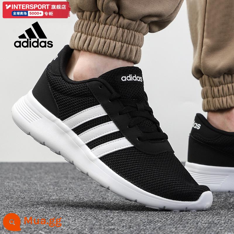 Cửa hàng hàng đầu chính thức của Adidas giày nam chiến binh màu đen mùa đông mới giày thể thao màu đen nguyên chất giày chạy bộ thoáng khí hấp thụ sốc - EH1323