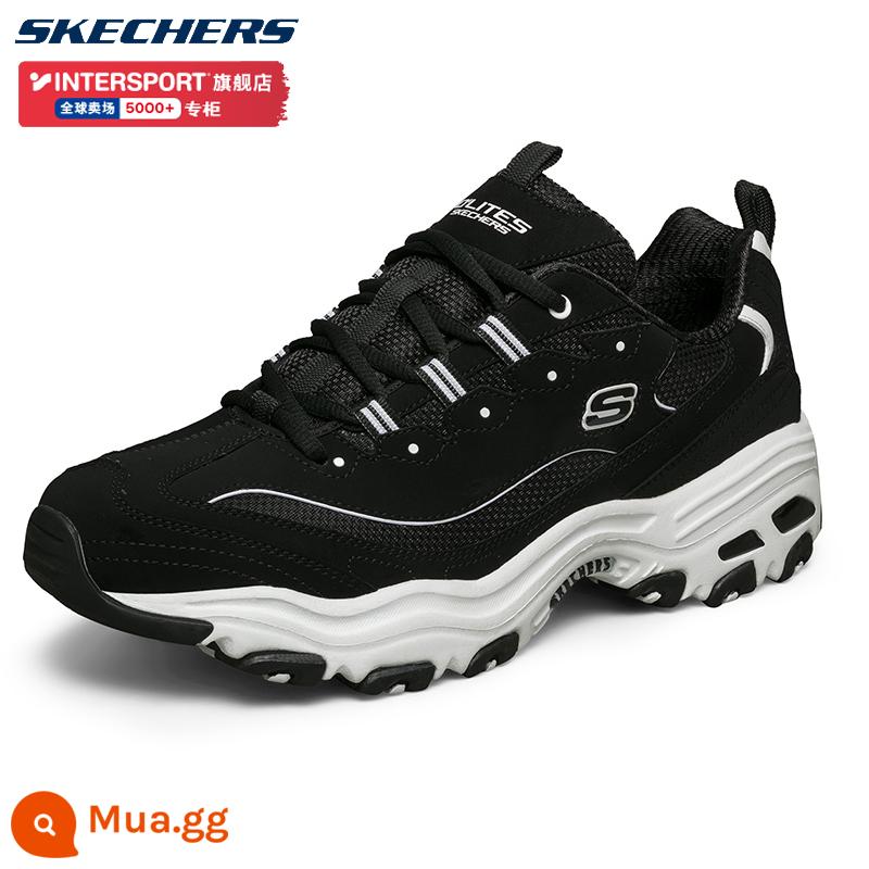 Skechers Giày nam và giày nữ mùa đông Panda Shoes chính thức Cửa hàng hàng đầu Cửa hàng Giày thể thao Giày Thể thao Bottom Daddy Shoes - [Phong Cách Nam Bốn Mùa]-BLK