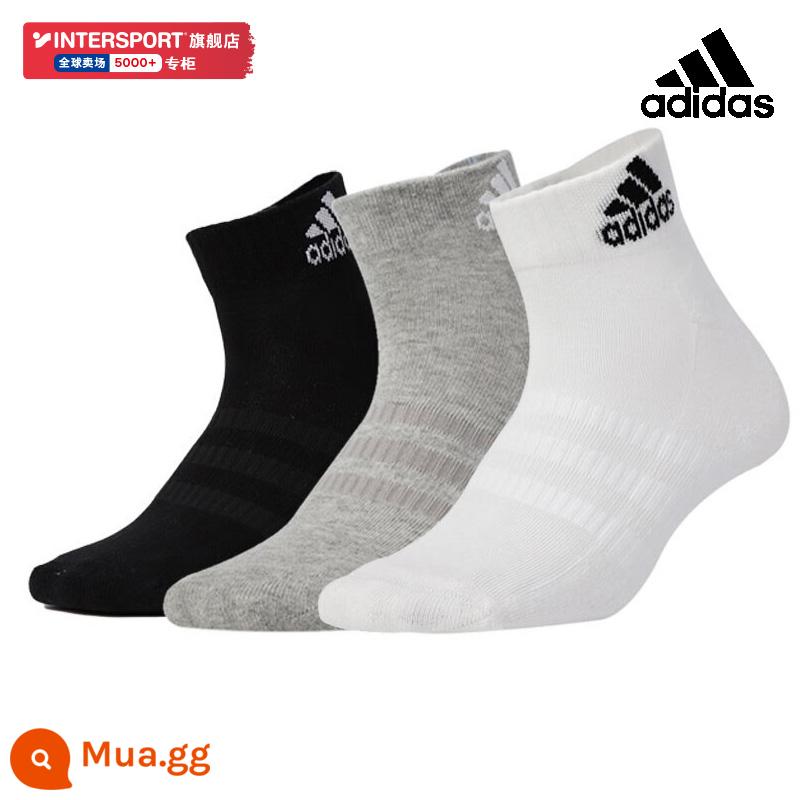 Tất nam adidas tất nam cotton nguyên chất tất xuân thu tất thu đông cotton thoáng khí cổ thấp tất thể thao nữ - DZ64