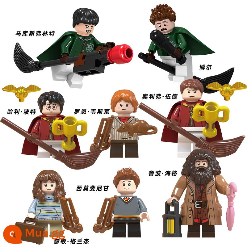 Tương thích với LEGO Harry Potter Trận Quidditch Rubeus Haggs Slytherin Gryffindor Minifigure Đồ chơi - Tổng cộng có 8 bộ Harry Potter