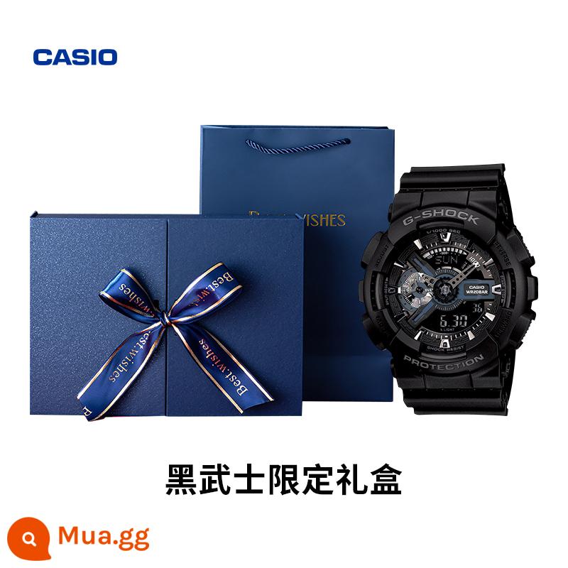 Cửa hàng hàng đầu của CASIO Đồng hồ theo xu hướng chống thấm nước GA-110 dành cho nam Samurai màu đen Trang web chính thức G-SHOCK chính hãng chính hãng - Mẫu hộp quà GA-110-1BDR tặng kèm súng bắn [Quà tặng]