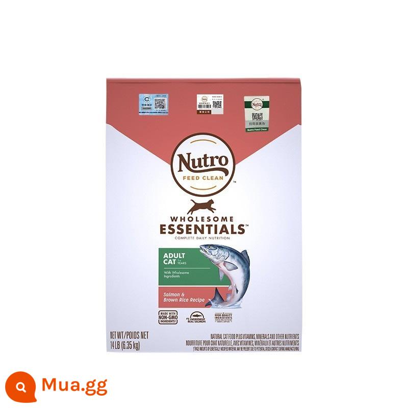 Thức ăn cho mèo Meishi của Mỹ mèo con mèo trưởng thành gà 5 lbs thức ăn tự nhiên vỗ béo con rối 14 lbs/5 lbs thực phẩm nhập khẩu - Gạo lứt cá hồi 14 pound