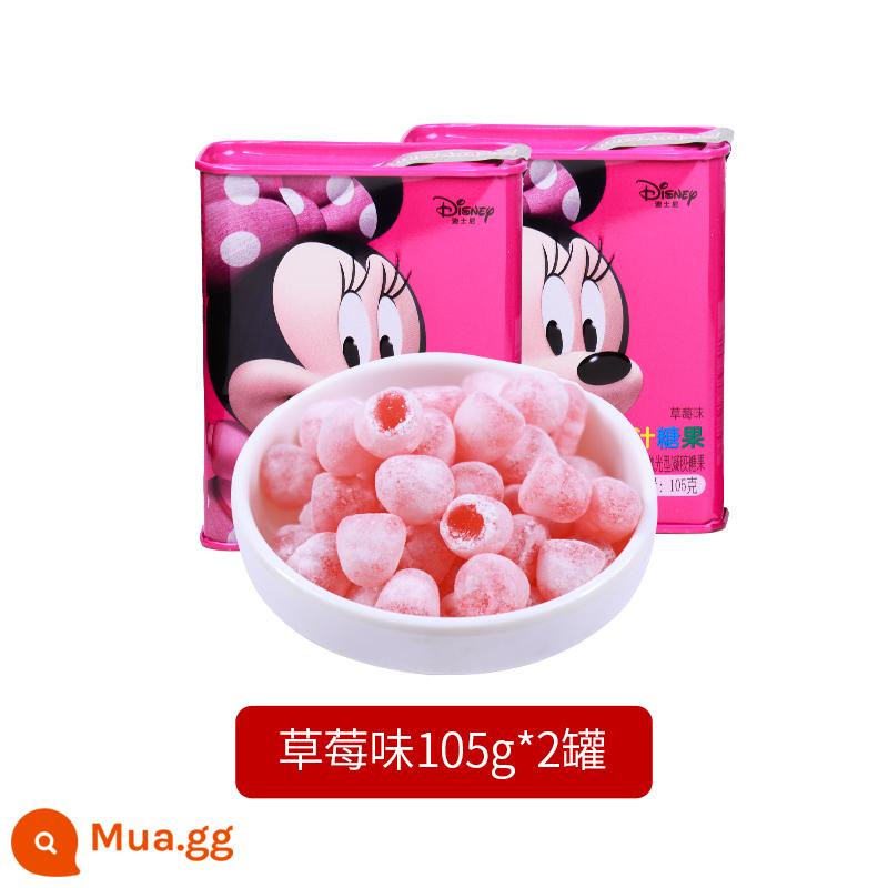 Nước trái cây Disney Hộp quà tặng kẹo mềm Tin Can Fruit QQ Sugar Festival Quà tặng Đồ ăn nhẹ cho trẻ em Disney Kẹo - Kẹo nước trái cây hương dâu 105g*2 lon