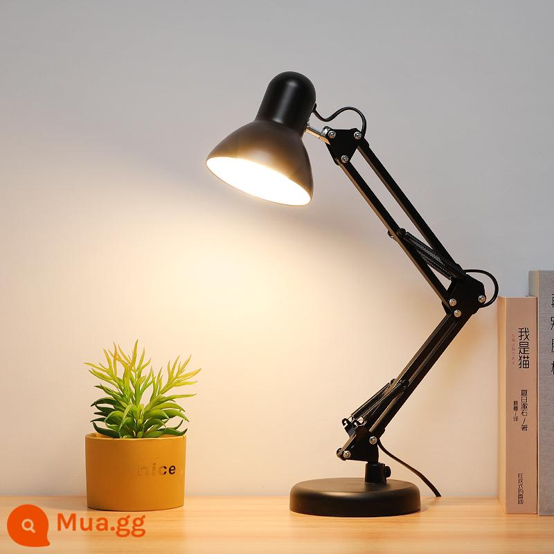 Đèn LED để bàn bảo vệ mắt bàn ký túc xá sinh viên phòng ngủ đầu giường làm việc Mỹ cánh tay dài gấp trực tiếp lấp đầy ánh sáng đèn bàn - Đèn bàn tay ngắn + chân đế (không kẹp, không bóng đèn)