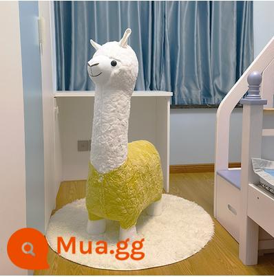 Quá Khổ Sáng Tạo Alpaca Ghế Động Vật Phân Tầng Trang Trí Thủ Công Giày Thay Đổi Phân Tân Gia Di Chuyển Quà Tặng Ngày Lễ - Alpaca màu vàng 1,12 mét cộng với ròng rọc