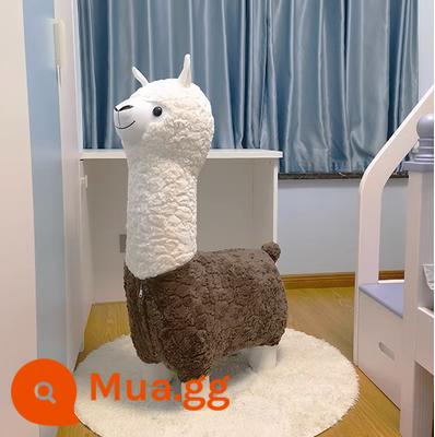 Quá Khổ Sáng Tạo Alpaca Ghế Động Vật Phân Tầng Trang Trí Thủ Công Giày Thay Đổi Phân Tân Gia Di Chuyển Quà Tặng Ngày Lễ - Alpaca màu nâu dài 1,12 mét cộng với ròng rọc