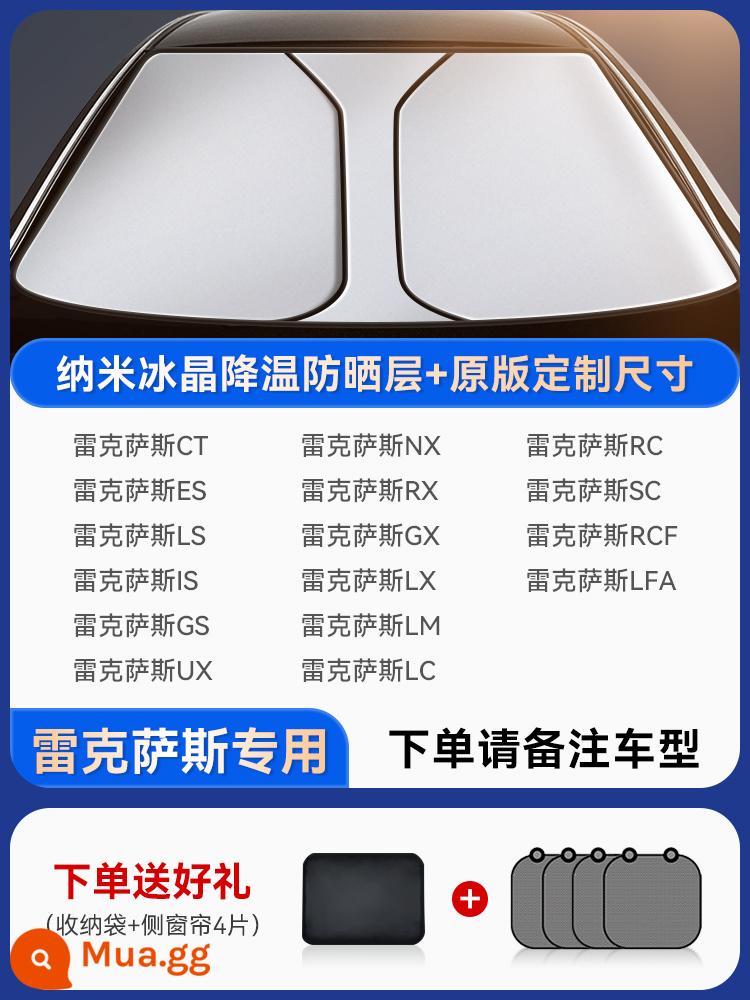 Tấm Che Nắng Ô Tô Kem Chống Nắng Cách Nhiệt Bóng Màn Gear Bao Kính Trước Ô Tô Dù Bãi Đậu Xe Hiện Vật Xe Ô Tô - [Dành riêng cho Lexus] Kích thước tùy chỉnh ◆Kính cách nhiệt bằng tinh thể băng nano của Đức ◆ Tặng kèm 4 tấm bảo vệ bên hông + túi đựng.