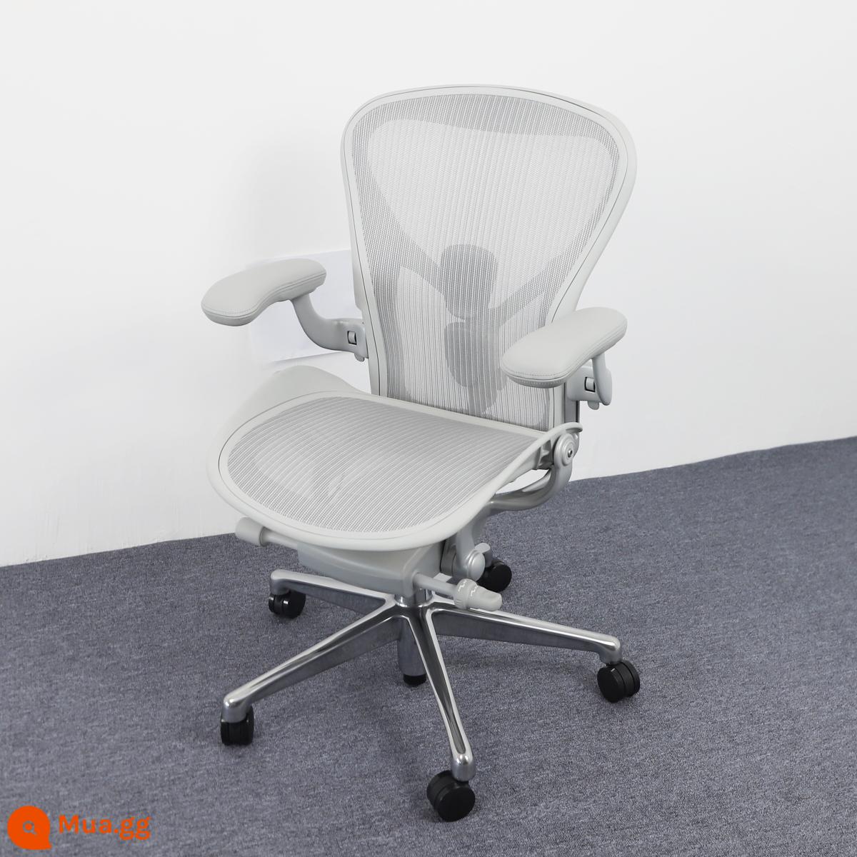 Herman Miller ghế làm việc hermanmiller aeron ghế máy tính tại nhà ghế chơi game ít vận động thoải mái - Flagship [Chân đánh bóng vừa màu trắng quặng] Tay vịn bằng da [Vui lòng tham khảo nếu bạn cần kích thước nhỏ hơn]