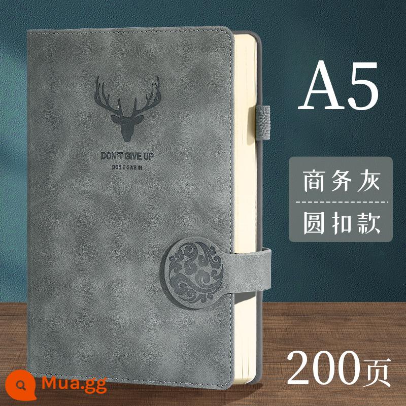 Máy tính xách tay dày a5 văn học cổ điển tinh tế nhật ký đơn giản sinh viên đại học sổ ghi chép văn phòng kinh doanh người b5 cuốn sách dày làm việc cuộc họp notepad logo có thể in tùy chỉnh - Nút tròn màu xám dành cho doanh nghiệp A5 (200 trang)/Sưu tập và mua để nhận bút miễn phí