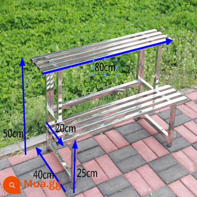 Giá đỡ hoa bằng thép không gỉ ban công ngoài trời thang nhiều lớp giá đỡ chậu hoa trong nhà từ sàn đến trần giá đỡ chậu hoa mọng nước giá đỡ hoa - Tầng 2 dài 80cm