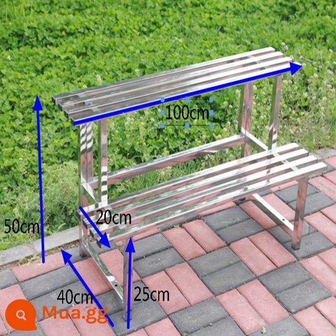 Giá đỡ hoa bằng thép không gỉ ban công ngoài trời thang nhiều lớp giá đỡ chậu hoa trong nhà từ sàn đến trần giá đỡ chậu hoa mọng nước giá đỡ hoa - Tầng 2 dài 100 cm