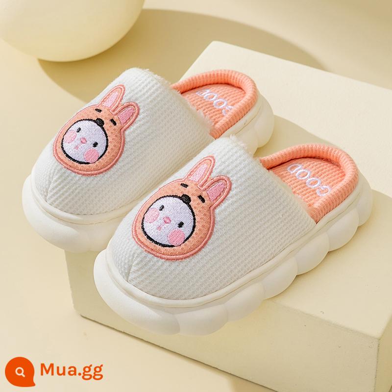 Dép bông trẻ em Mùa thu và mùa đông Boys Dép dép dễ thương Cô gái trong nhà trong nhà cha mẹ -Child Baby Home Shoes 2022 MỚI - Tian Meng Thỏ nhỏ màu trắng dễ thương