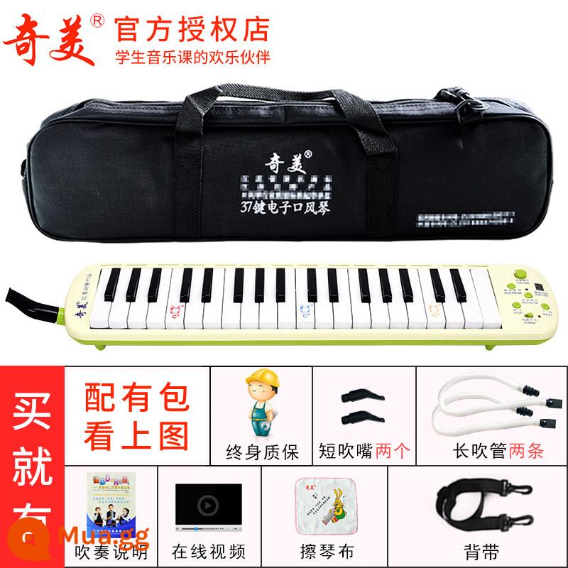 Đích Thực Chimei Miệng Đàn Organ Little Genius 37 Phím Xanh C Chìa Khóa Số 1 Học Sinh Tiểu Học Cứng Gói 32 Phím Miệng Đàn Organ - Hộp mềm đàn organ điện tử 37 phím + tài liệu giảng dạy + ống thổi dự phòng