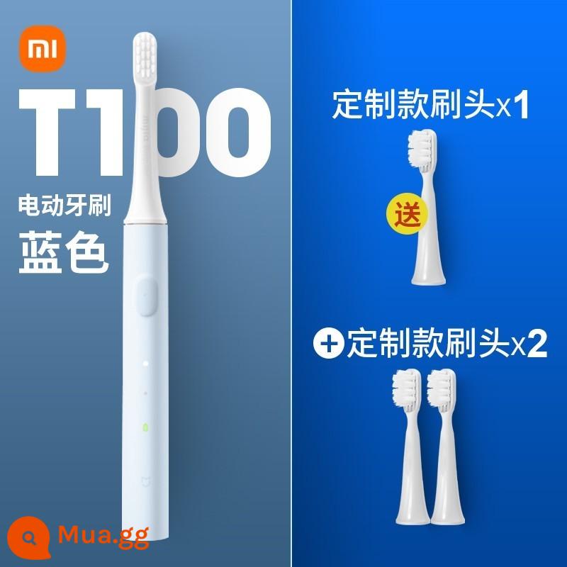 Bàn chải đánh răng điện trẻ em Xiaomi t100 bàn chải đánh răng điện sonic trên 6 tuổi, lông mềm, nhẹ, có thể sạc lại, làm sạch hoàn toàn tự động - T100 xanh + đầu cọ dự phòng 3