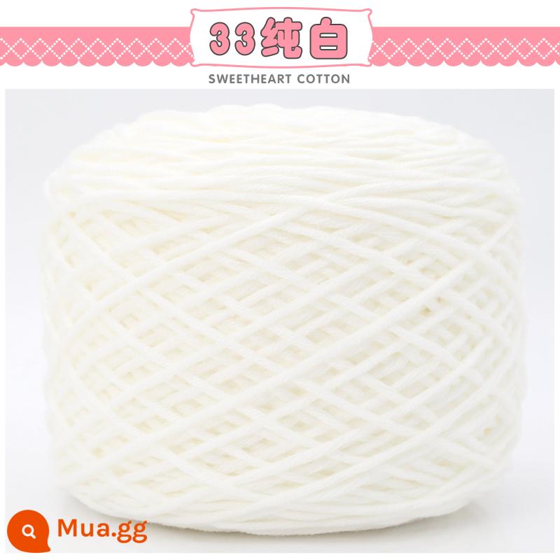 Người Yêu Của Cotton Len 8 Sợi Sữa Bông Len Bóng Dày Vừa Thảm Dệt Tay Sợi Nhung Đặc Biệt khăn Sợi Chỉ - màu trắng tinh khiết 33