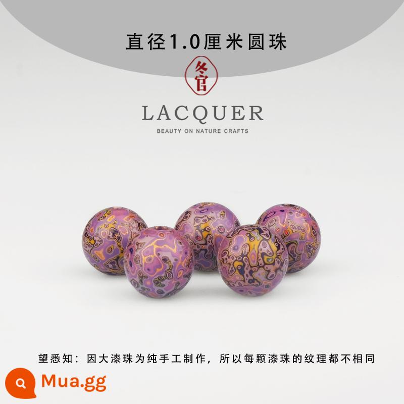 Mùa đông chính thức Rhino Lacquer Lacquer Hạt đơn Hạt đơn không ăn thịt thủ công Phật tử Trung Quốc Vòng đeo tay nữ nam nam - Hạt tròn "Thổ cẩm tím" đường kính 1,0 cm dát thạch anh bằng kỹ thuật vật liệu mỏng