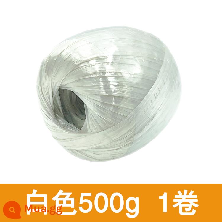 Thương hiệu vật liệu mới dây đóng gói dây nhựa đóng gói dây ràng buộc dây cỏ dây nylon dây ràng buộc miệng dây ràng buộc acrylic dây bóng cỏ - Trắng 500g 1 cuộn