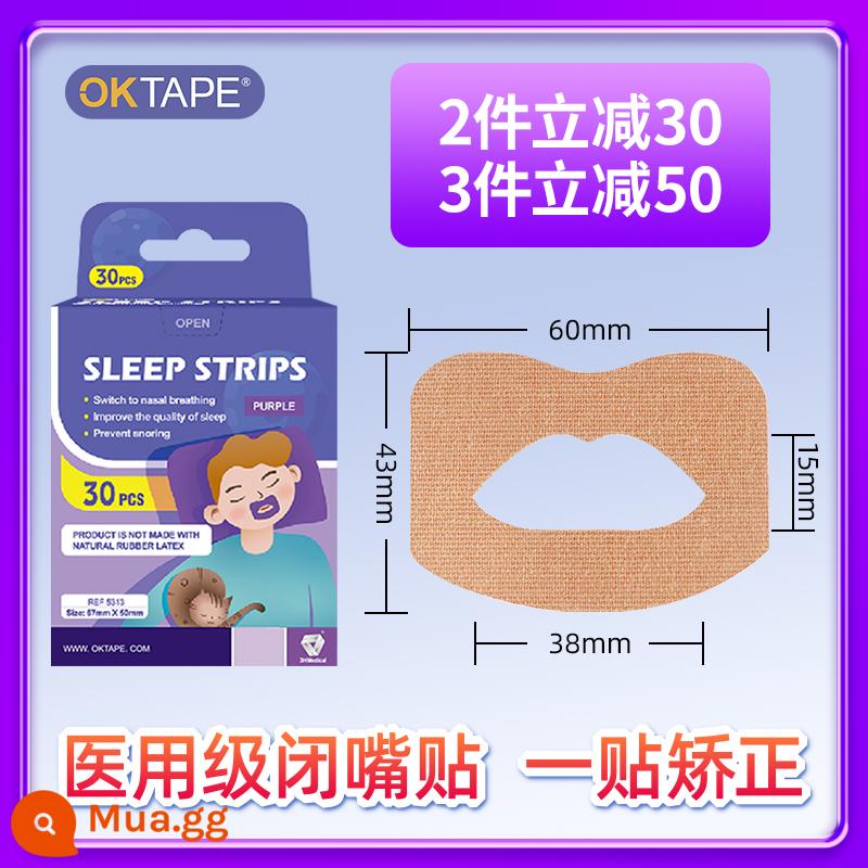 OKTAPE Miệng Thở Hiệu Chỉnh Miếng Dán Ngủ Chống Đóng Mở Miệng Miếng Dán Trẻ Em Phì Đại Adeno Mặt Corrector - Pure skin color 30 viên/hộp (dành cho thanh thiếu niên từ 8-15 tuổi)