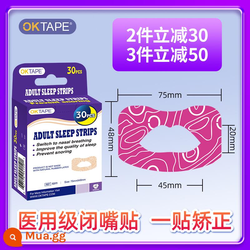 OKTAPE Miệng Thở Hiệu Chỉnh Miếng Dán Ngủ Chống Đóng Mở Miệng Miếng Dán Trẻ Em Phì Đại Adeno Mặt Corrector - Hồng người lớn 30 cái/hộp