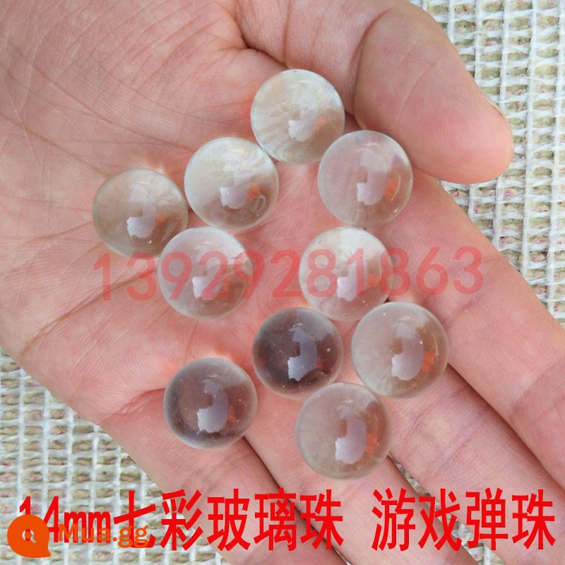 Hạt thủy tinh màu 16mm bi đồ chơi trẻ em bi cờ caro trang trí thủ công hạt đầy màu sắc hạt thủy tinh bi - Màu trong suốt 14mm1kg khoảng 270 miếng