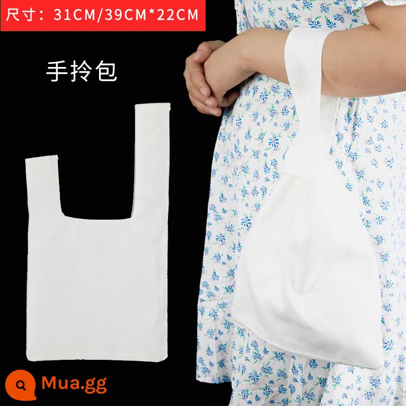 Dây Buộc-THUỐC NHUỘM Áo Thun nguyên chất cotton vải trắng vuông khăn nhuộm nhiều màu túi vải nhuộm thủ công vải batik hộp đựng bút chì - Túi xách cotton nguyên chất màu trắng tinh khiết