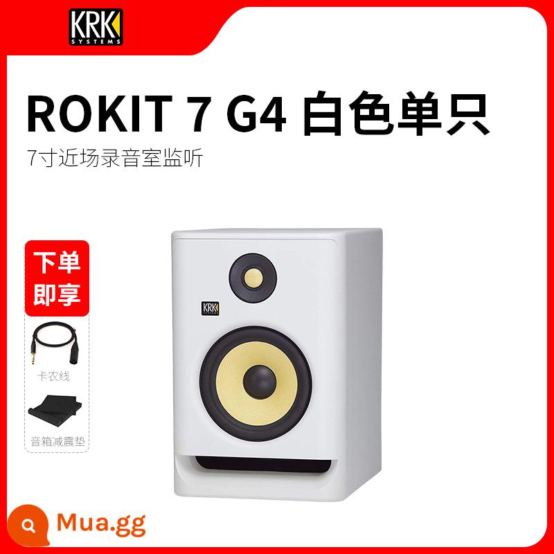 Loa KRK Rokit5 7 8 10 RP5 6 8G3 G4 inch loa màn hình hoạt động chuyên nghiệp âm thanh DJ - ROKIT 7 G4 Cáp đơn màu trắng 7 inch và thảm