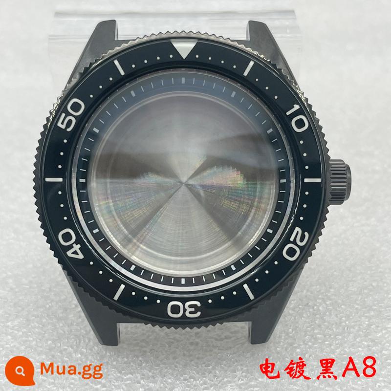 Seiko chất lượng sbdc053 trường hợp sửa đổi Yuanzu nhỏ sapphire gương đôi đồng hồ lặn sửa đổi chuyên nghiệp - Mạ điện màu đen A8