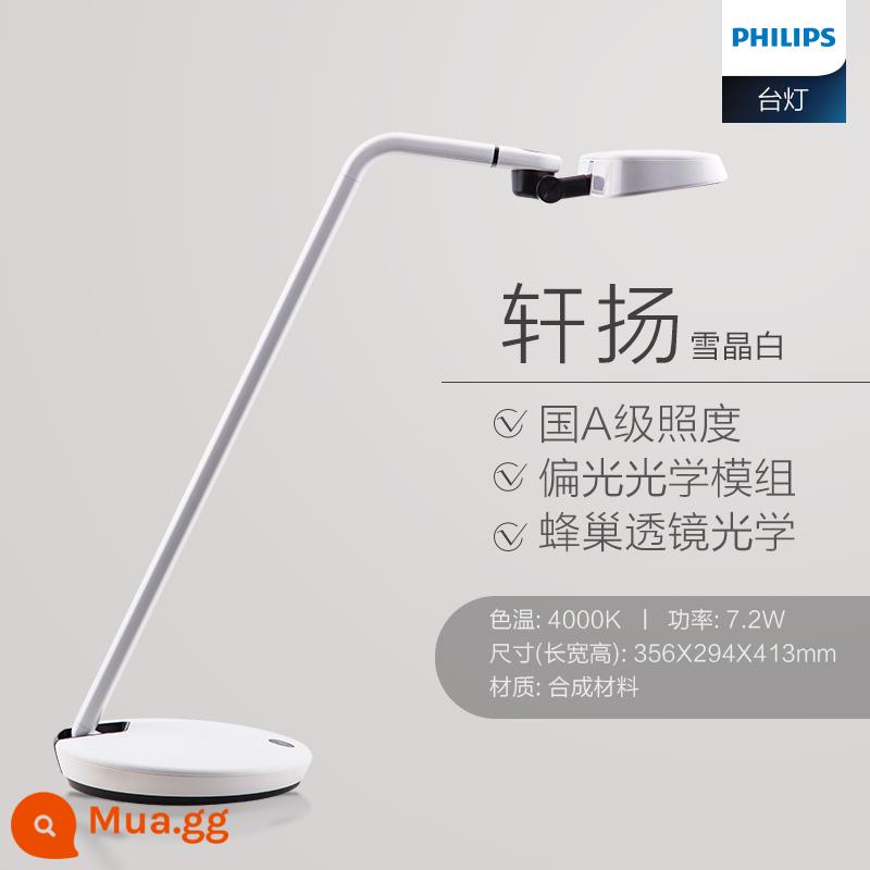 Đèn bàn LED Philips quốc gia Bàn đọc sách học sinh cấp A phòng ngủ đèn ngủ chống ánh sáng xanh Xuanyang - Tuyết trắng như pha lê