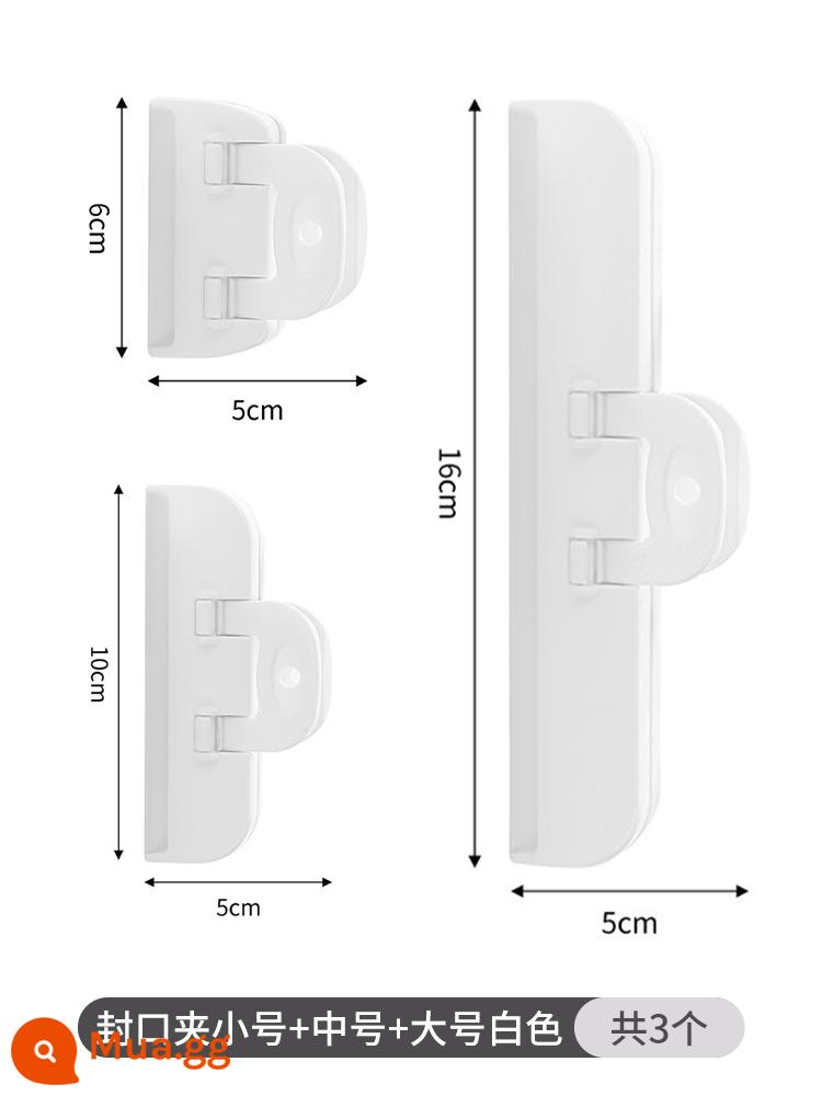 Kẹp niêm phong túi thực phẩm Kẹp niêm phong sữa bột Snack kẹp niêm phong thực phẩm nhà bếp Kẹp chống ẩm khoai tây chiên Kẹp niêm phong sữa - Kẹp niêm phong màu trắng nhỏ + vừa + lớn