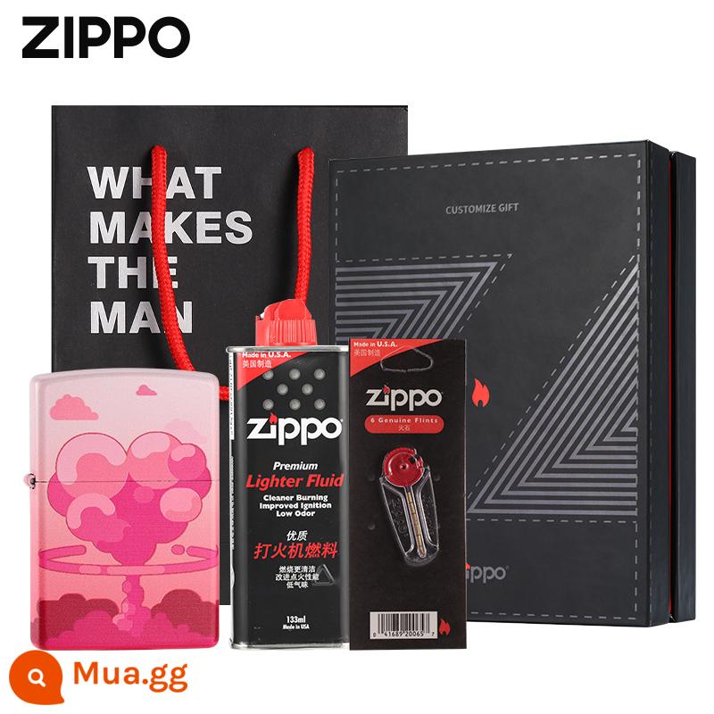 Zippo bật lửa Zippo mạnh mẽ chính hãng chính hãng in màu chống gió bật lửa dầu hỏa tặng bạn trai - Rực rỡ [Hộp quà mang tên Z]