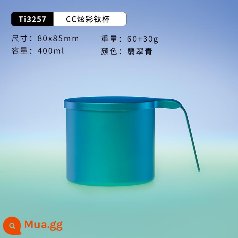 KEITH CC đầy màu sắc nguyên chất titan cốc nước mới nhẹ 400ml nhà cắm trại ngoài trời 1 lớp đơn titan cốc - Ti3257 CC Cúp Titan đầy màu sắc Xanh ngọc bích