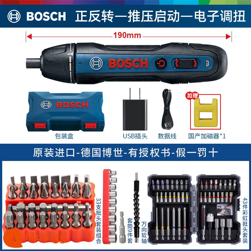 Máy Vặn Vít Điện Bosch Máy Vặn Vít Mini Bosch GO Máy Vặn Vít Pin Lithium 3.6V Dụng Cụ Điện Dr. - Thế hệ GO2 + Bộ 43 chi tiết Bosch + trục linh hoạt