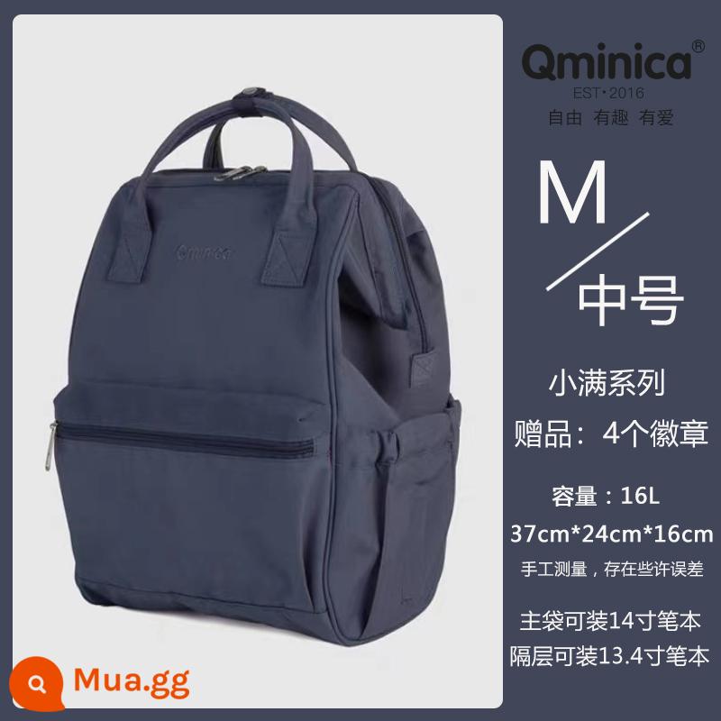 Ba lô sức chứa lớn Qminica nam túi máy tính 15 inch cặp đi học nữ sinh viên đại học ba lô du lịch chống nước đơn giản - Màu xanh Galaxy cỡ vừa có hàng, giao hàng trong vòng 48 giờ