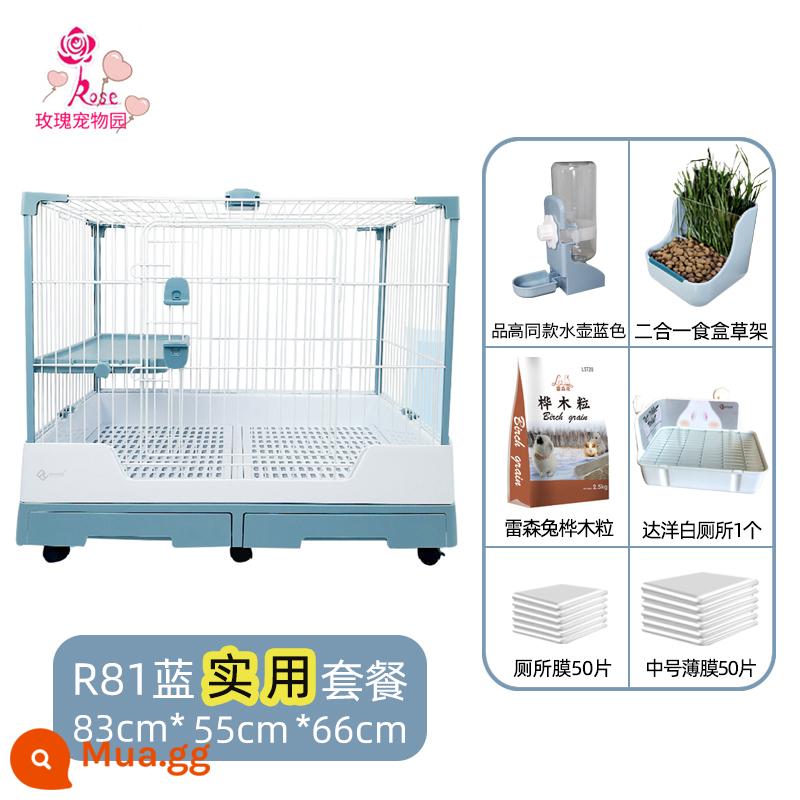 Lồng thỏ Dayang R81 ngăn kéo đôi chống lại con thỏ Năng hộ gia đình LỚN RABBIT LITCH Lợn tự động lồng phân Cage - Gói thực hành Dayang 81 màu xanh