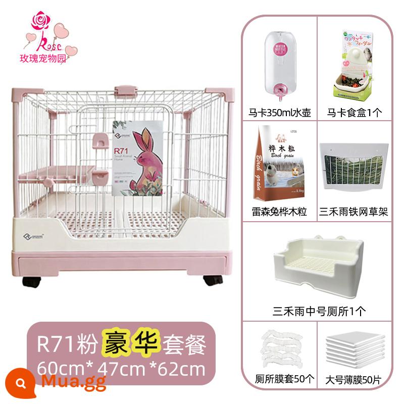 Lồng thỏ Dayang R81 ngăn kéo đôi chống lại con thỏ Năng hộ gia đình LỚN RABBIT LITCH Lợn tự động lồng phân Cage - Gói R71 Hồng Cao Cấp