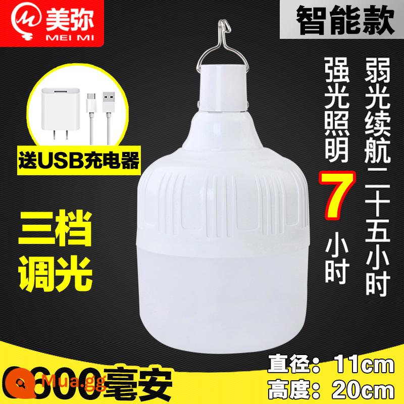 Đèn LED Sạc Bóng Đèn Chợ Đêm Gian Hàng Đèn Đường Siêu Sáng Tiết Kiệm Năng Lượng Hộ Gia Đình Chiếu Sáng Khẩn Cấp Đèn Cắm Trại Ngoài Trời - [6600 mAh] 800W+ đi kèm bộ sạc USB - thời lượng pin 25 giờ - ba mức độ mờ