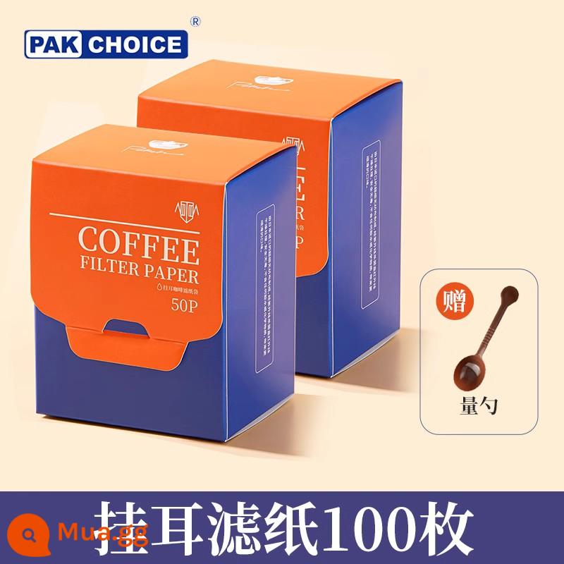 Giấy lọc cà phê tai treo giấy lọc hand brew bột cà phê giấy lọc nhập khẩu tai treo túi lọc túi lọc cà phê dùng một lần - [Lưu trữ trong một] 100 miếng thực phẩm nhập khẩu/kín và dễ mang theo/mật độ cao/thìa đo chắc chắn và bền