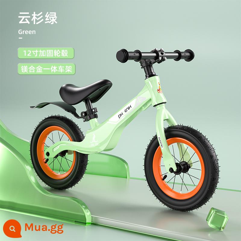 Xe thăng bằng Phoenix trẻ em không bàn đạp 1-3-6 tuổi xe trượt Scooter bé xe yoyo xe trượt scooter tự hành nam nữ - Mâm nan hoa hợp kim magie 12 inch [Xanh vân sam] Chiều cao 90-125