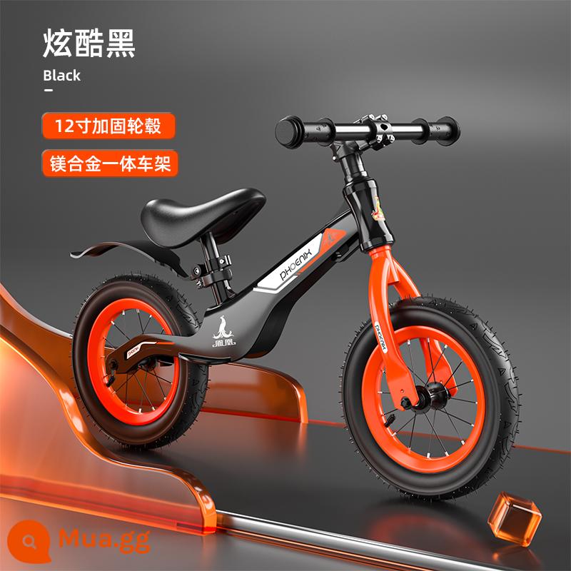 Xe thăng bằng Phoenix trẻ em không bàn đạp 1-3-6 tuổi xe trượt Scooter bé xe yoyo xe trượt scooter tự hành nam nữ - Mâm nan hoa hợp kim magie 12 inch [Đen mát] Chiều cao 90-125